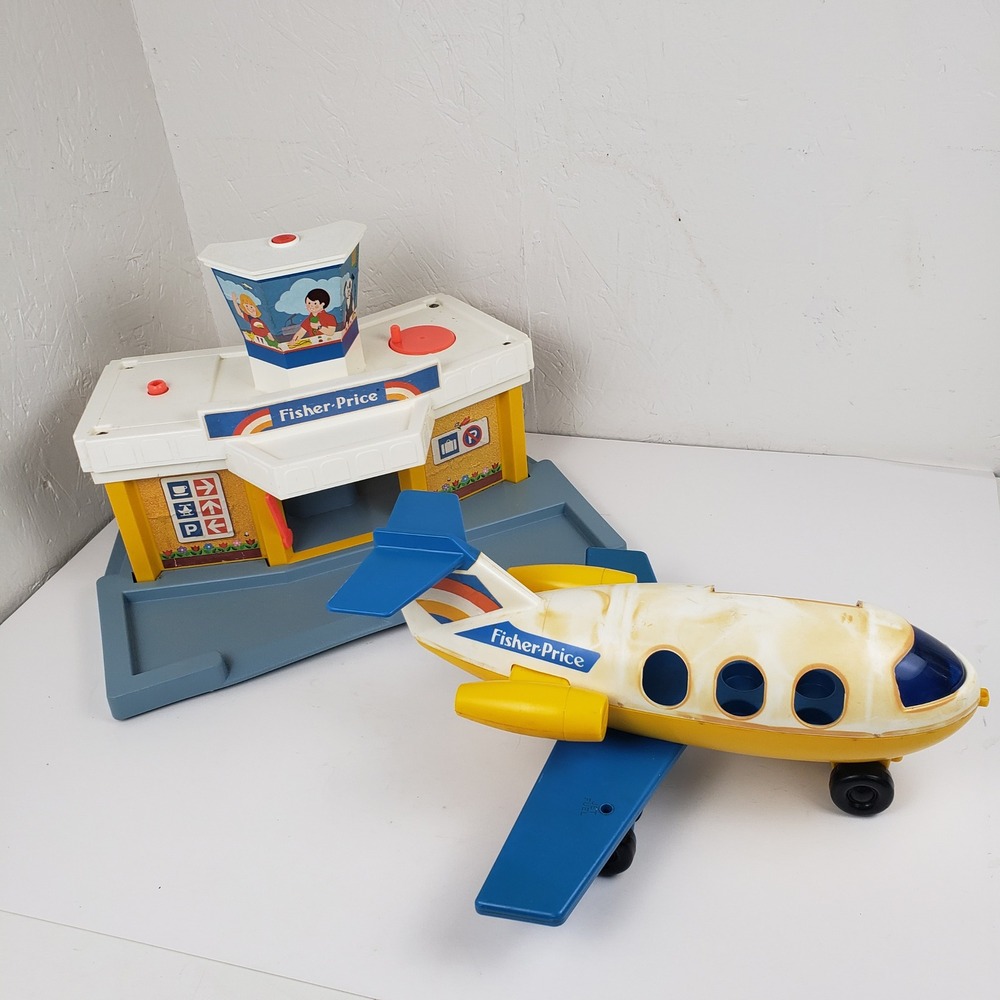 Vintage Fisher-Price Little People Jetport 933 Airport and Airplane Set 1980